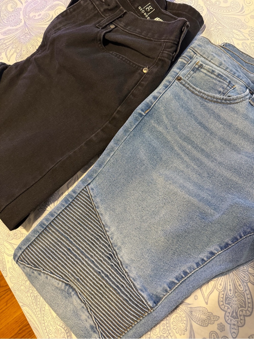 Men's Jeans - Black and Light Blue